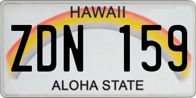 HI license plate ZDN159