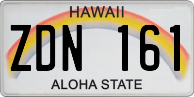 HI license plate ZDN161