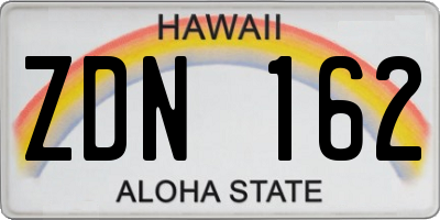HI license plate ZDN162