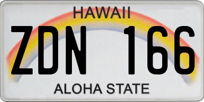 HI license plate ZDN166