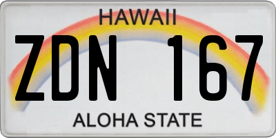 HI license plate ZDN167