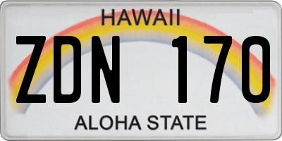 HI license plate ZDN170