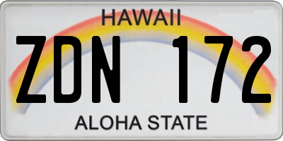 HI license plate ZDN172
