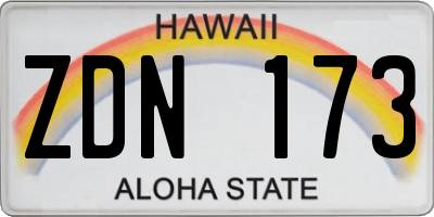 HI license plate ZDN173