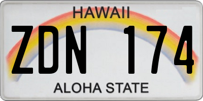 HI license plate ZDN174