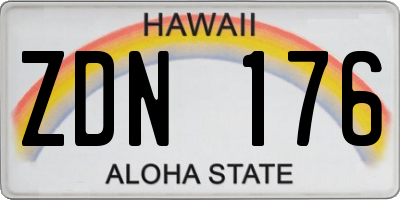 HI license plate ZDN176