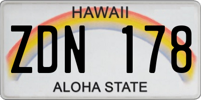 HI license plate ZDN178