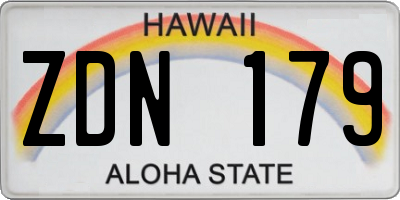 HI license plate ZDN179