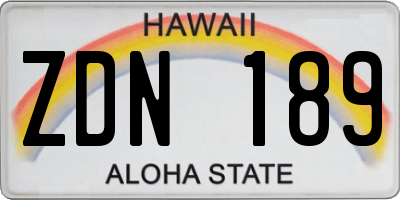 HI license plate ZDN189