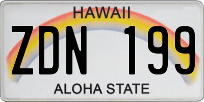 HI license plate ZDN199