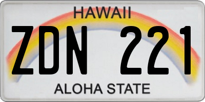 HI license plate ZDN221