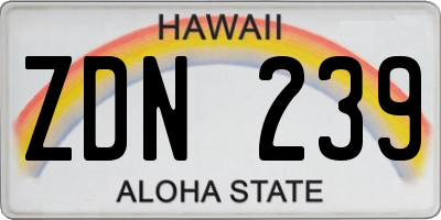 HI license plate ZDN239