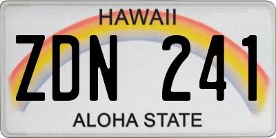HI license plate ZDN241