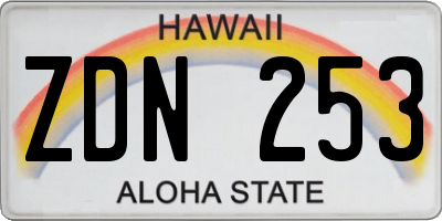 HI license plate ZDN253
