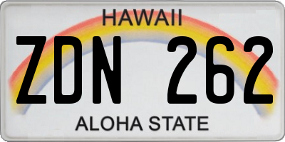 HI license plate ZDN262