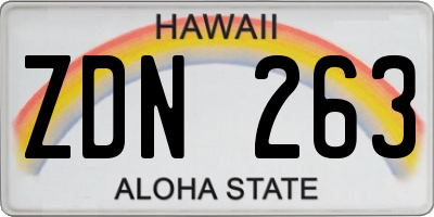 HI license plate ZDN263