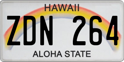 HI license plate ZDN264