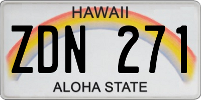 HI license plate ZDN271