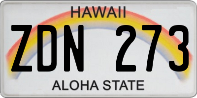 HI license plate ZDN273