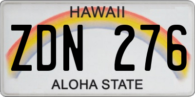 HI license plate ZDN276