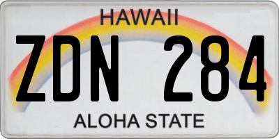 HI license plate ZDN284