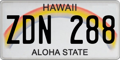 HI license plate ZDN288