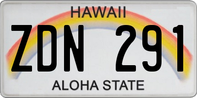 HI license plate ZDN291