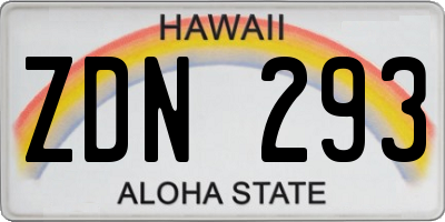 HI license plate ZDN293