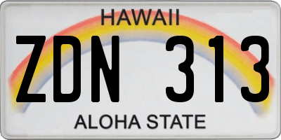HI license plate ZDN313