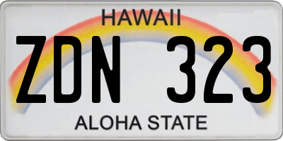 HI license plate ZDN323