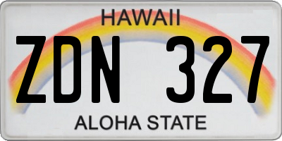 HI license plate ZDN327