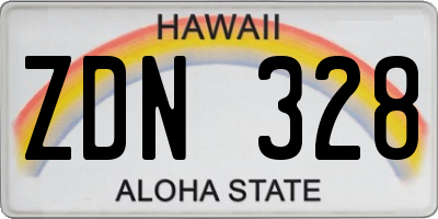HI license plate ZDN328