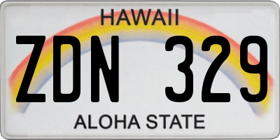 HI license plate ZDN329