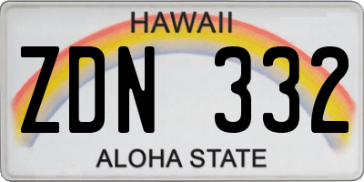 HI license plate ZDN332