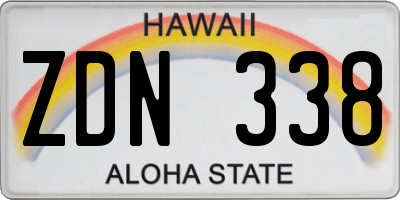 HI license plate ZDN338