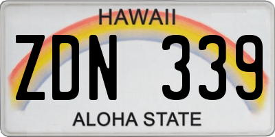 HI license plate ZDN339