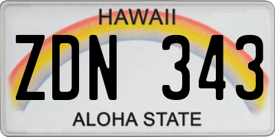 HI license plate ZDN343