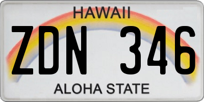 HI license plate ZDN346