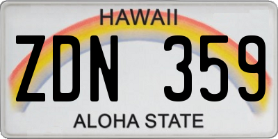 HI license plate ZDN359