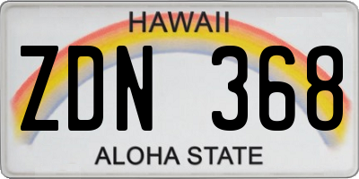 HI license plate ZDN368