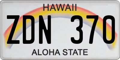 HI license plate ZDN370