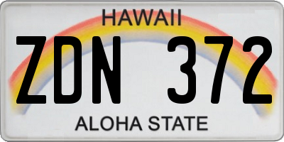 HI license plate ZDN372