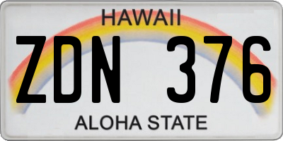 HI license plate ZDN376