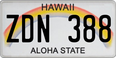HI license plate ZDN388