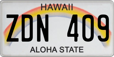 HI license plate ZDN409