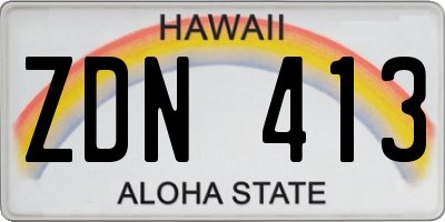 HI license plate ZDN413