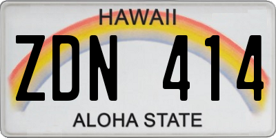 HI license plate ZDN414