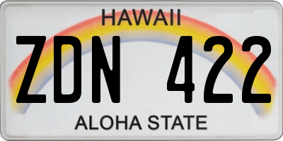 HI license plate ZDN422