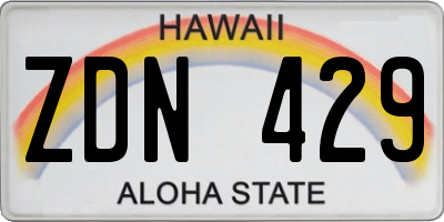 HI license plate ZDN429