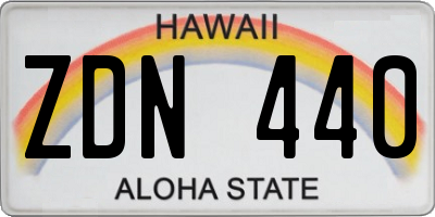 HI license plate ZDN440